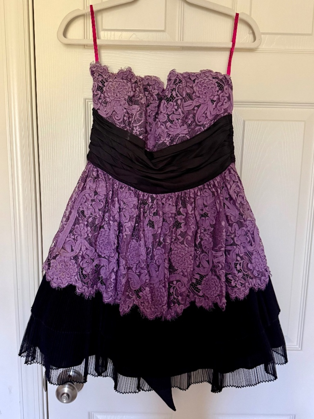 Betsey Johnson Purple Lace Strapless Cupcake Dress- Y2K